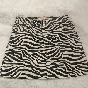 Sunset and Spring Zebra Denim Skirt